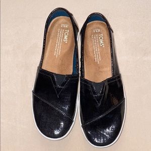 Tom’s Black Slip Ons Size 6.5 NWOT